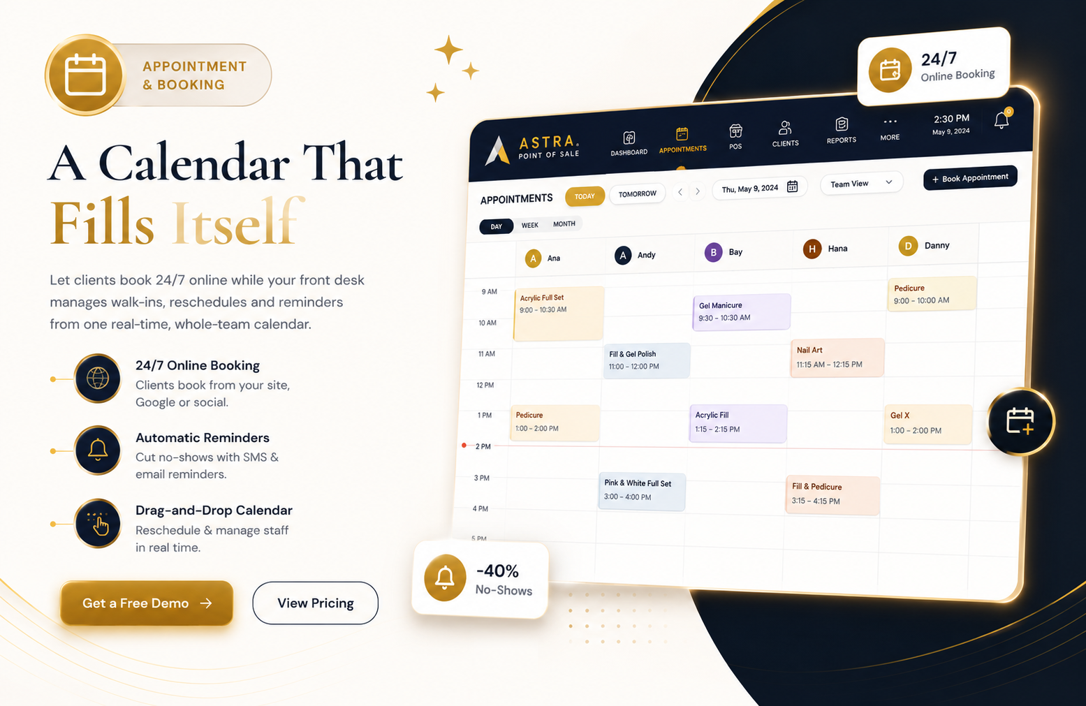 Appointment & Booking — a calendar that fills itself