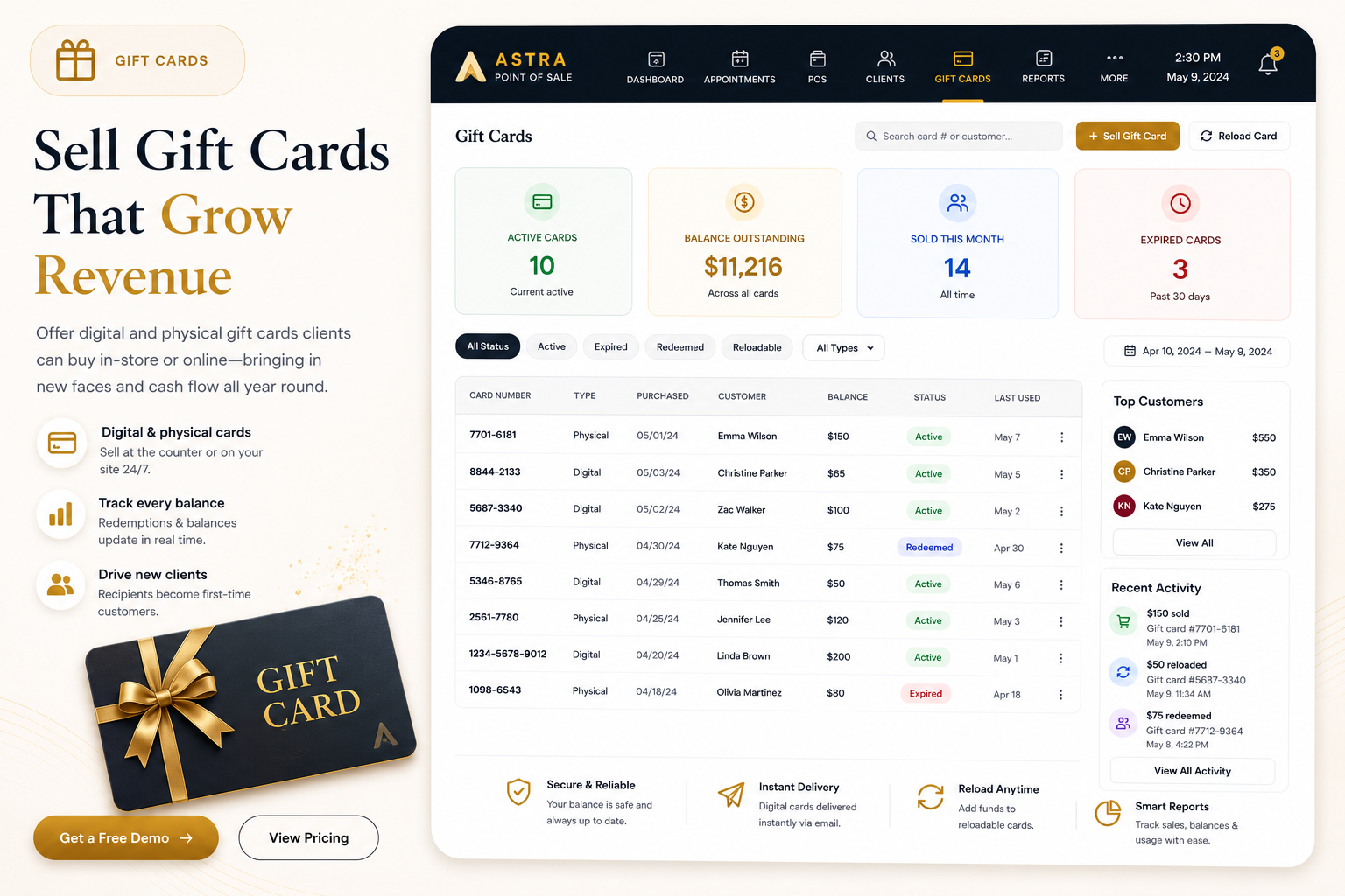 Gift Cards — sell gift cards that grow revenue