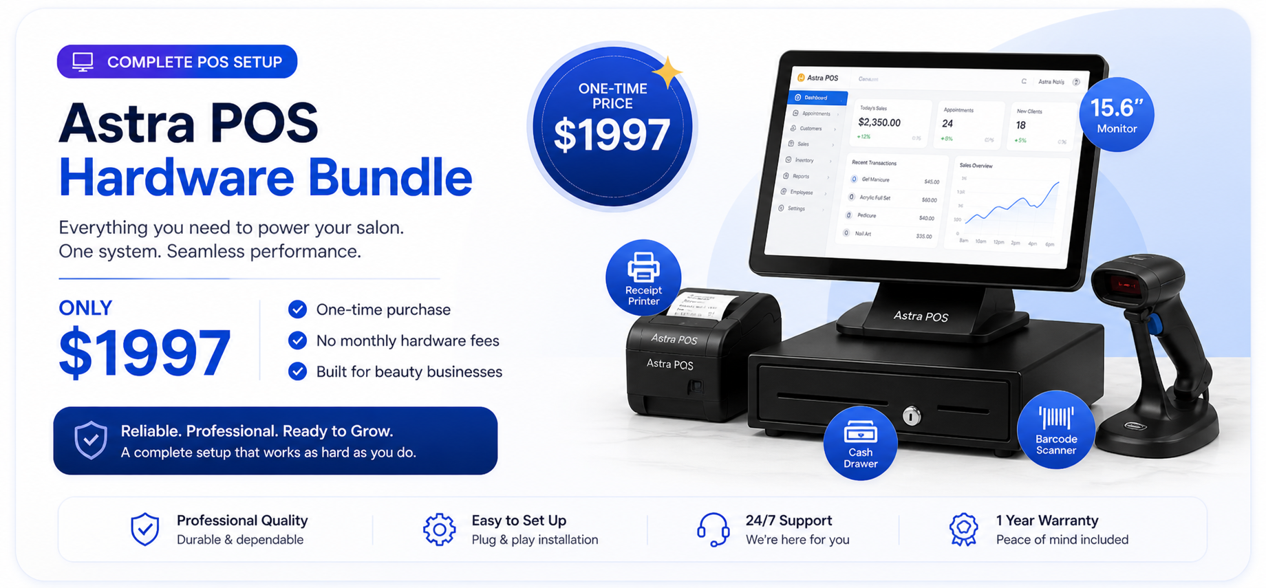 Astra POS Hardware Bundle — complete POS setup, one-time price