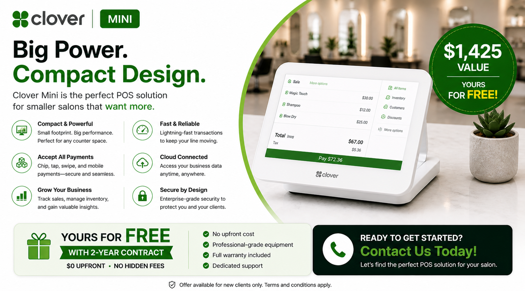 Clover Mini — big power, compact design, free with 2-year contract